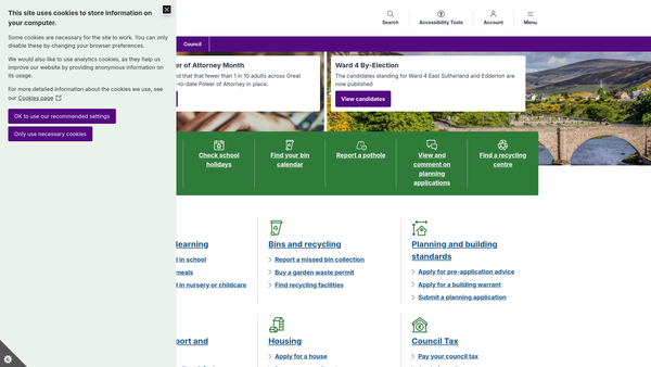 Screenshot of the Highland Charities Trust website
