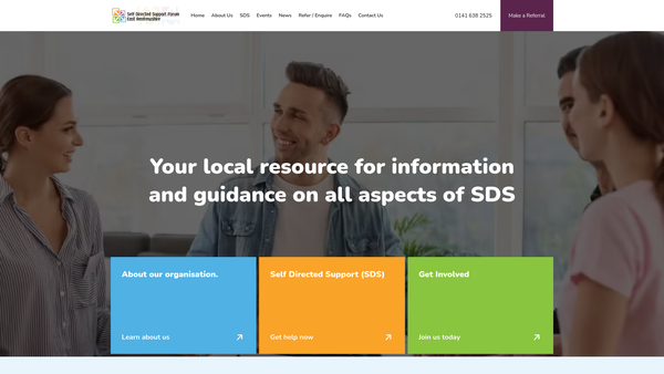 Screenshot of the Self Directed Support Forum East Renfrewshire website