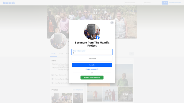 Screenshot of the The Maarifa Project website