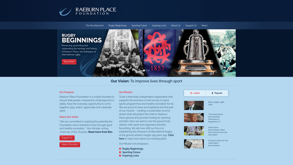 Screenshot of the The Raeburn Place Foundation website