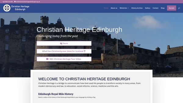 Screenshot of the Christian Heritage Edinburgh website