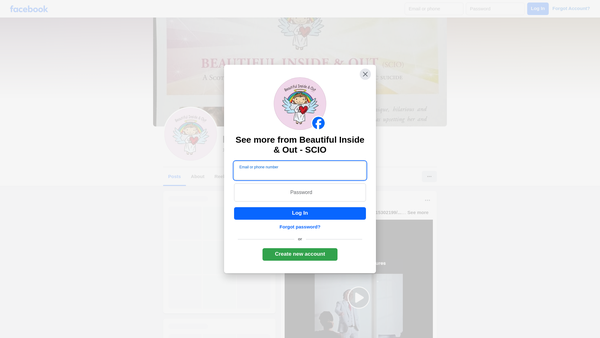 Screenshot of the Beautiful Inside & Out (SCIO) website