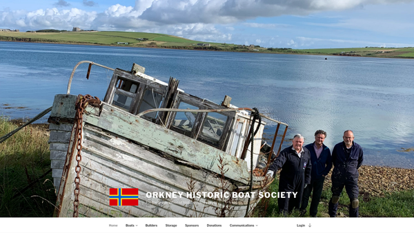 Screenshot of the Orkney Historic Boat Society website