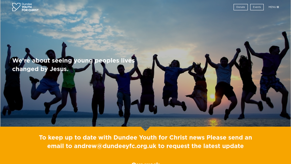 Screenshot of the Dundee Youth For Christ website