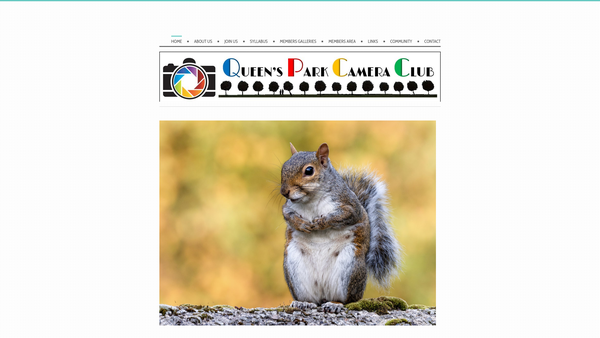 Screenshot of the Queen's Park Camera Club website