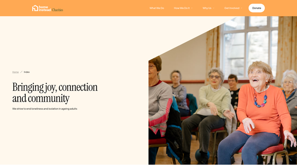Screenshot of the Home Instead Charities UK website