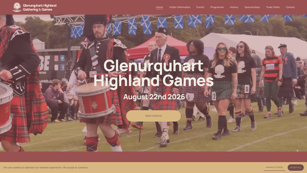 Screenshot of the Glenurquhart Highland Gathering & Games SCIO website