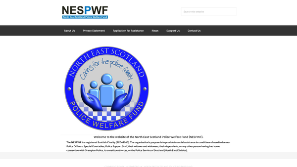 Screenshot of the North East Scotland Police Welfare Fund website