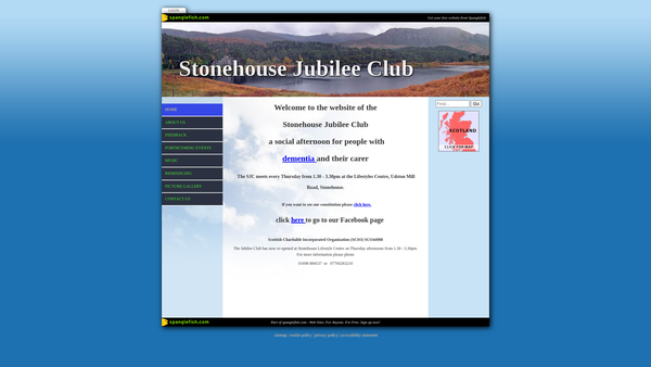 Screenshot of the Stonehouse Jubilee Club website