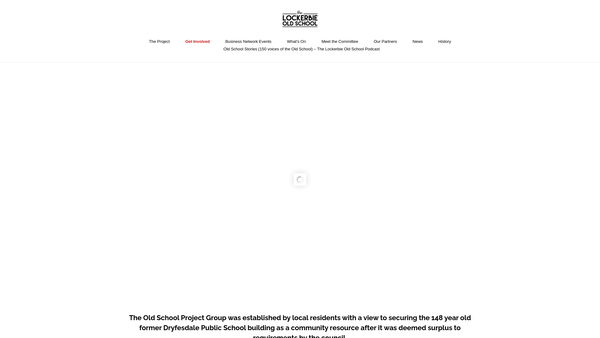 Screenshot of the Lockerbie Old School Community Hub (SCIO) website