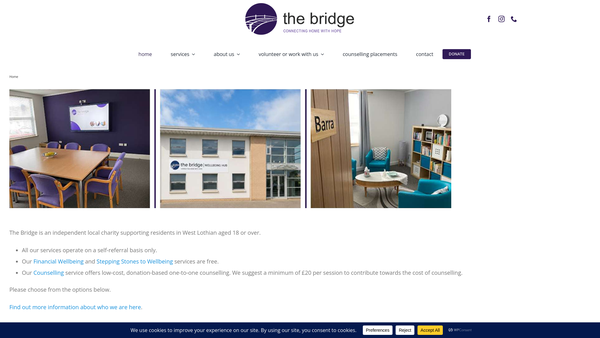 Screenshot of the The Bridge Community Project website