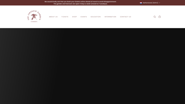 Screenshot of the The Japanese Garden at Cowden SCIO website