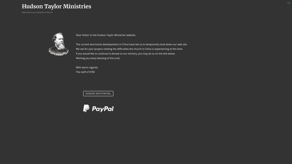 Screenshot of the Hudson Taylor Ministries (UK) website