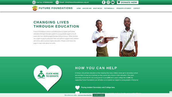 Screenshot of the Future Foundations website