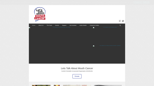 Screenshot of the Let's Talk About Mouth Cancer website