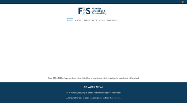 Screenshot of the Fisheries Innovation & Sustainability website
