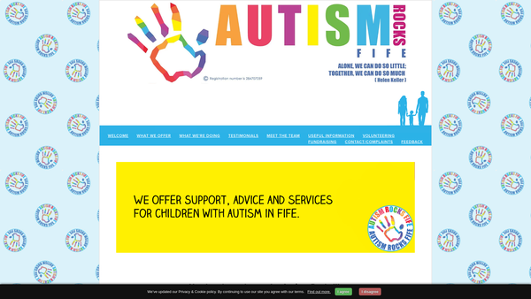 Screenshot of the Autism Rocks (Fife) SCIO website