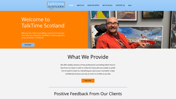Screenshot of the TalkTime Scotland SCIO website