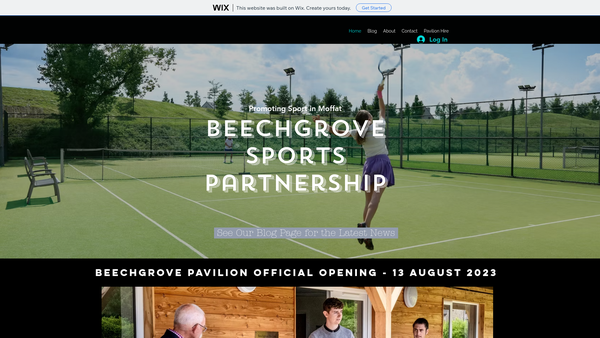 Screenshot of the Beechgrove Sports Partnership website