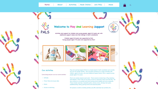 Screenshot of the PALS (Play and Learning Support)SCIO website