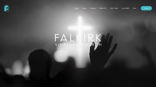 Screenshot of the Falkirk Vineyard Church website