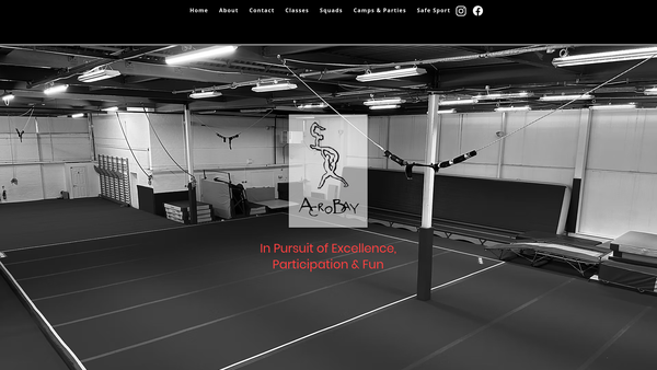 Screenshot of the Acrobay Gymnastics Trust website