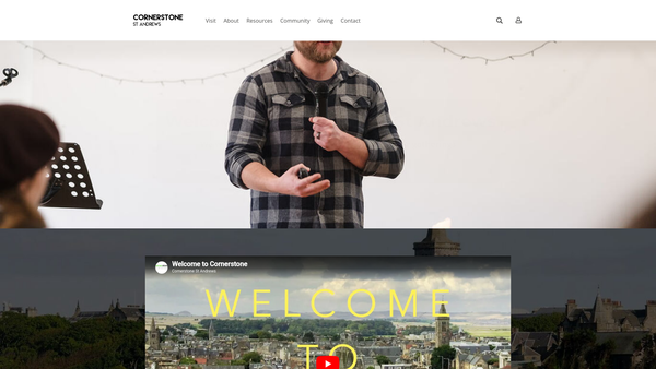 Screenshot of the Cornerstone St Andrews website