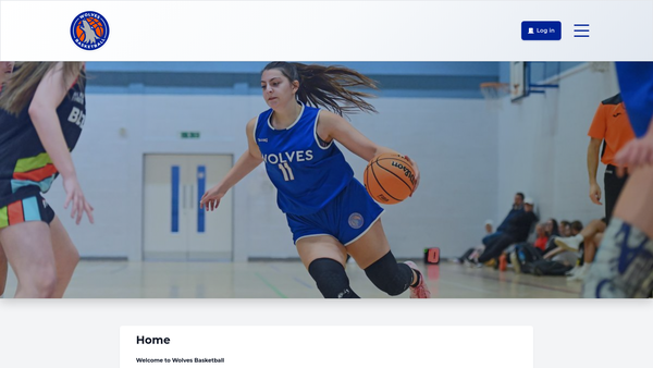 Screenshot of the West Lothian Wolves Basketball Club website