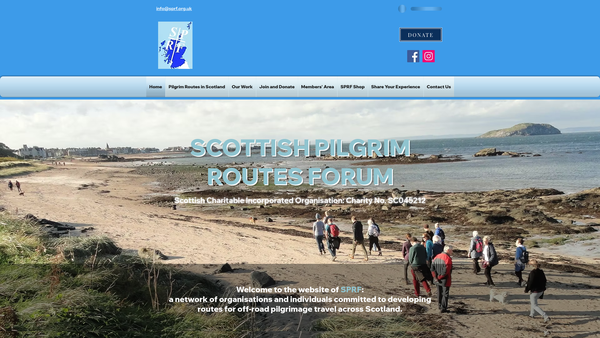 Screenshot of the Scottish Pilgrim Routes Forum website