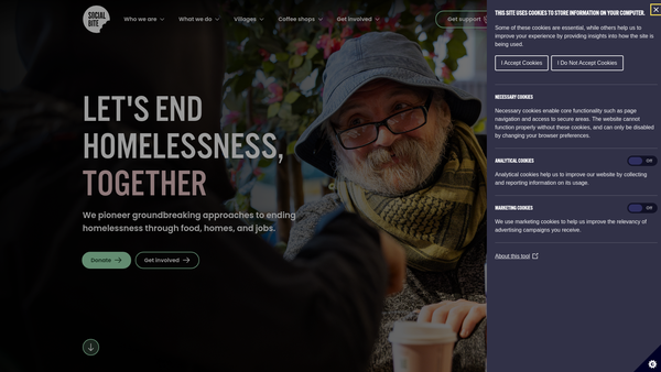 Screenshot of the The Social Bite Fund website