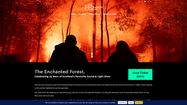 Screenshot of the Enchanted Forest Community Trust website