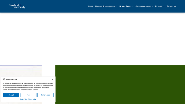 Screenshot of the Strathnairn Community Access  & Transport Association website