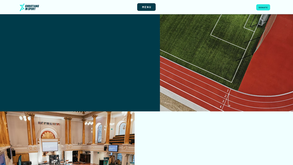 Screenshot of the Christians in Sport website