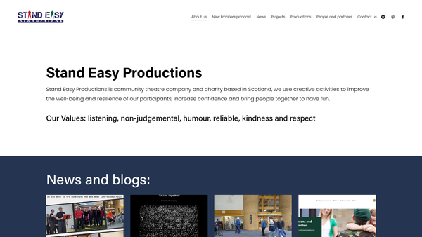 Screenshot of the 'Stand Easy' website