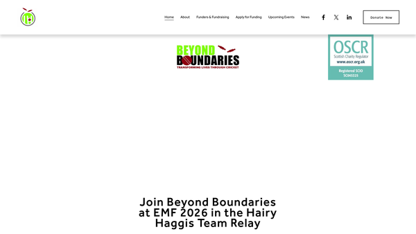 Screenshot of the Beyond Boundaries website