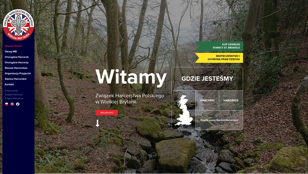 Screenshot of the Polish Scouting Association (UK Region) website