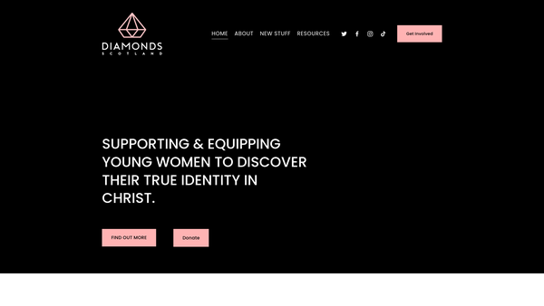 Screenshot of the Diamonds Scotland website