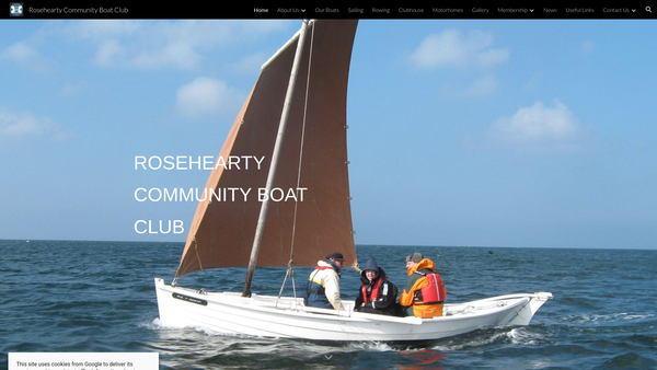 Screenshot of the Rosehearty Community Boat Club website