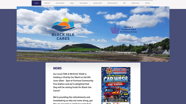 Screenshot of the Black Isle Cares website