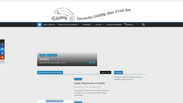 Screenshot of the iGàidhlig website