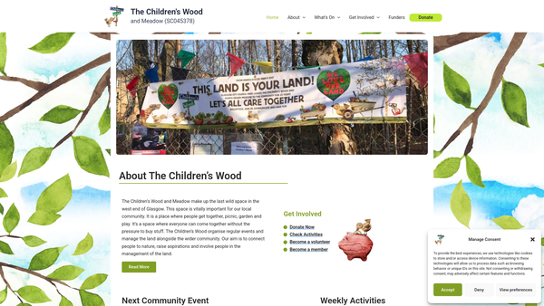 Screenshot of the The Children's Wood website