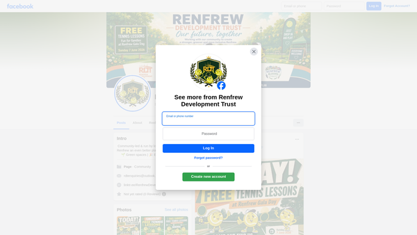 Screenshot of the Renfrew Development Trust website