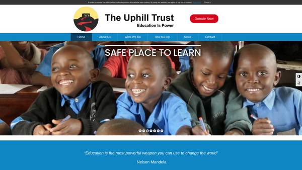 Screenshot of the The Uphill Trust website