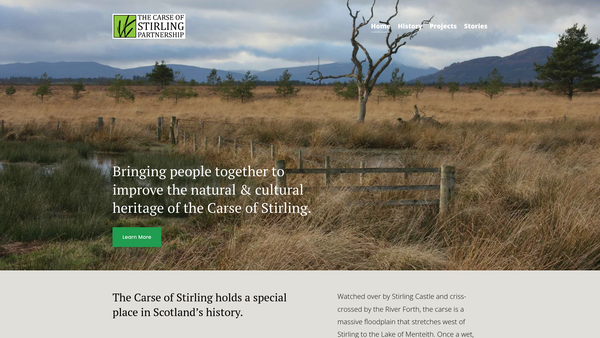 Screenshot of the The Carse of Stirling Partnership website