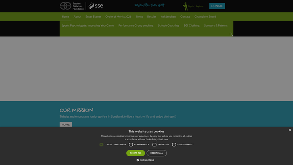 Screenshot of the SG Foundation website