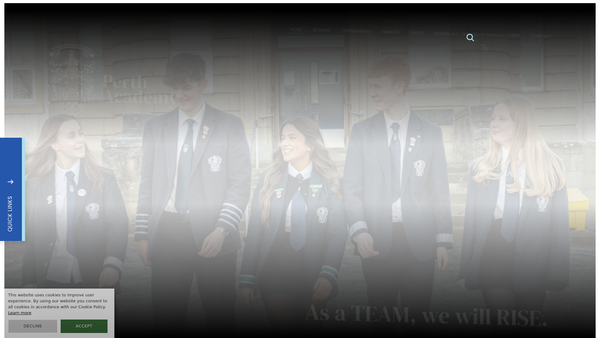 Screenshot of the Perth Academy Parent Council website