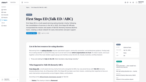 Screenshot of the Talk ED website