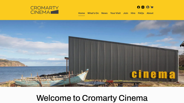 Screenshot of the Cromarty & Resolis Film Society (CRFS) website