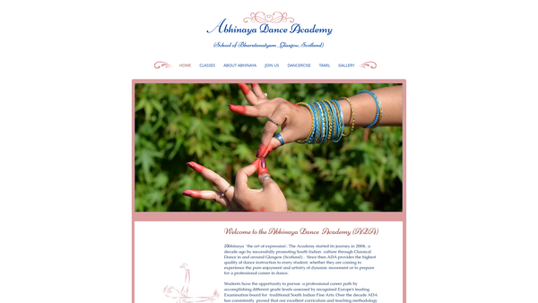 Screenshot of the Abhinaya (SCIO) website