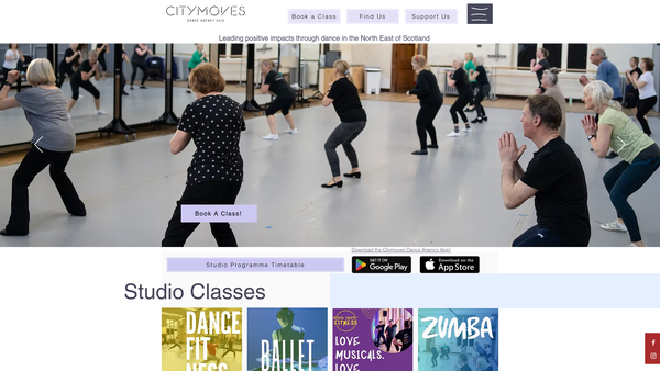Screenshot of the Citymoves Dance Agency SCIO website